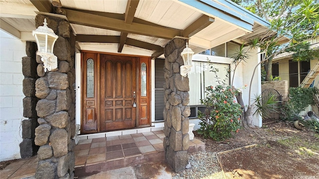 view of exterior entry