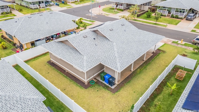 aerial view with a residential view