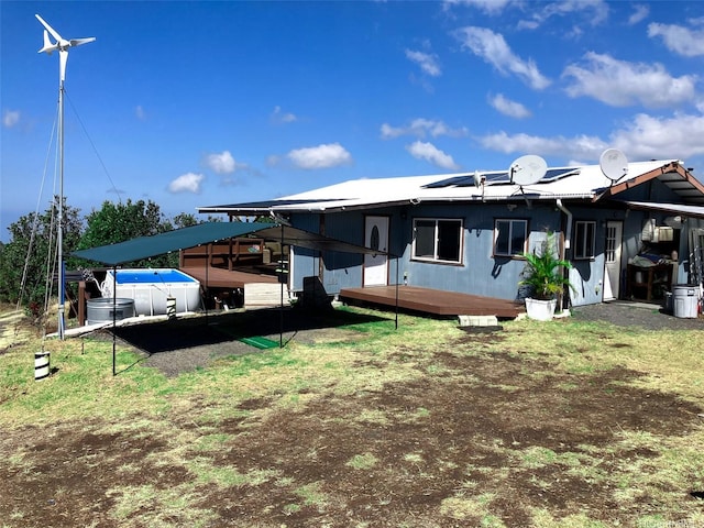 exterior space featuring a wooden deck