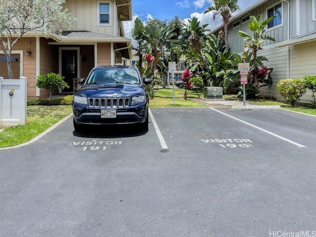 view of uncovered parking lot