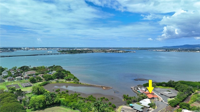 aerial view of a nearby body of water