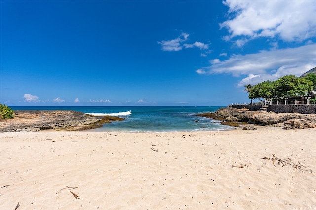 water view featuring a beach view