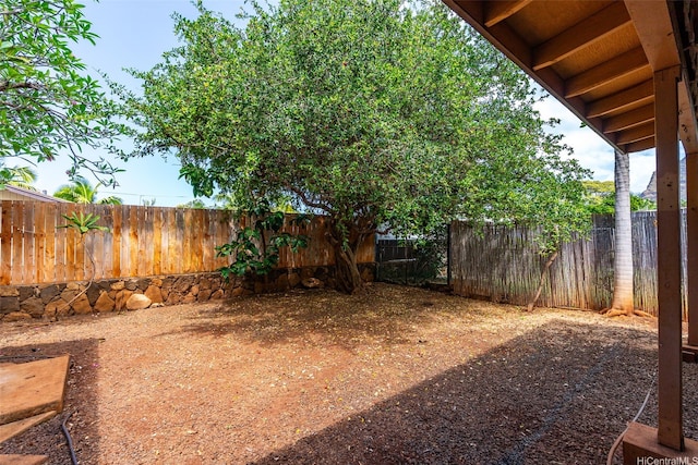 view of yard featuring a fenced backyard