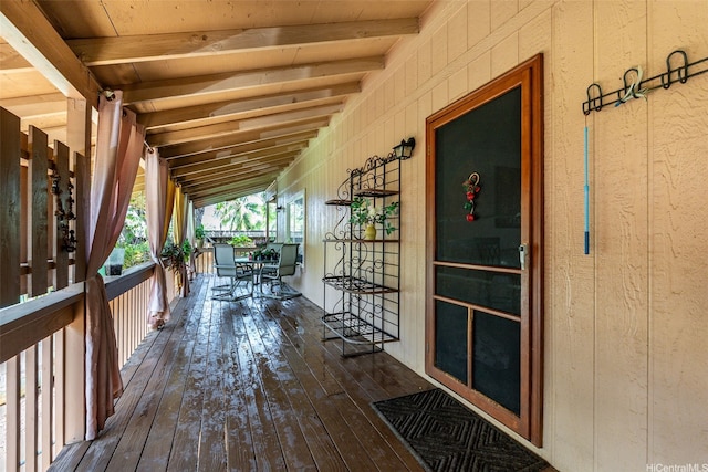 deck featuring covered porch