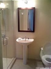 1551 Ala Wai Blvd Unit 1704, Honolulu, HI 96815 - full bathroom featuring a stall shower and toilet