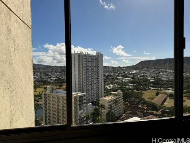city view with a mountain view