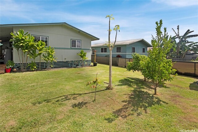 view of yard with fence