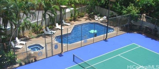 1700 Ala Moana Blvd Unit 3101, Honolulu, HI 96815 - community pool with a patio, a community hot tub, fence, and a tennis court