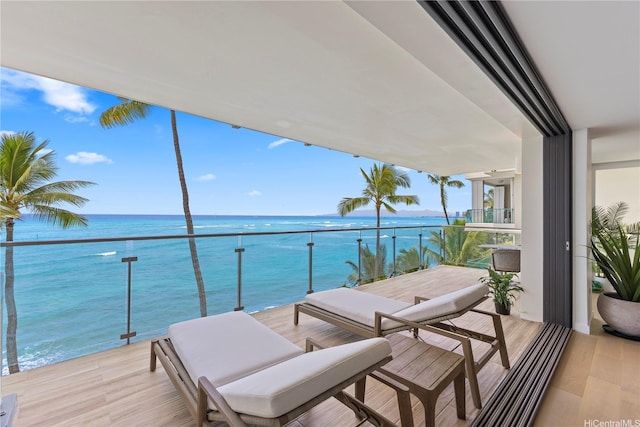 balcony with a water view