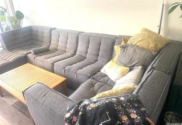 living area featuring wood finished floors