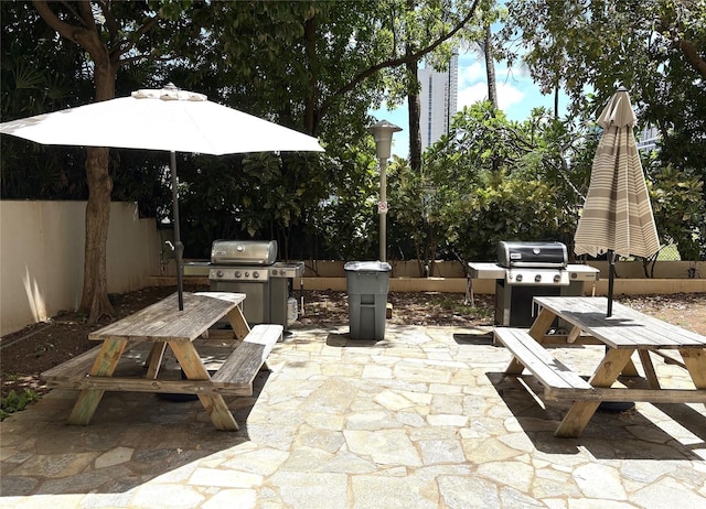 500 University Ave Unit 704, Honolulu, HI 96826 - view of patio with outdoor dining area, area for grilling, and fence