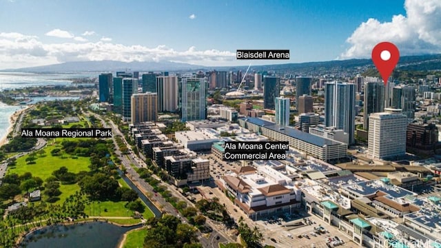 1388 Kapiolani Blvd Unit 2209, Honolulu, HI 96814 - birds eye view of property featuring a water view and a view of city