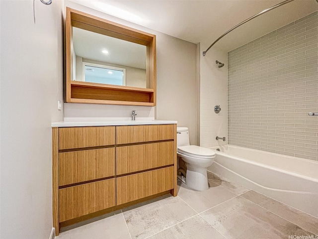1388 Kapiolani Blvd Unit 2209, Honolulu, HI 96814 - full bath with vanity, toilet, tile patterned flooring, and bathtub / shower combination