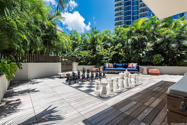 1388 Kapiolani Blvd Unit 2209, Honolulu, HI 96814 - wooden terrace with a gate and fence