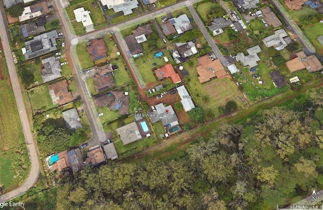 bird's eye view with a residential view