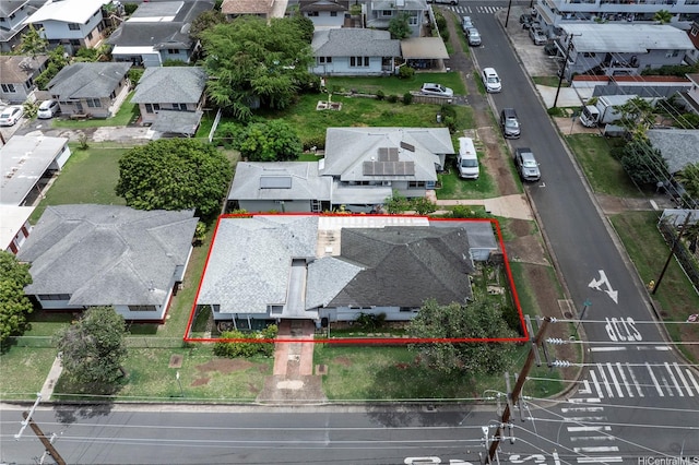 drone / aerial view with a residential view