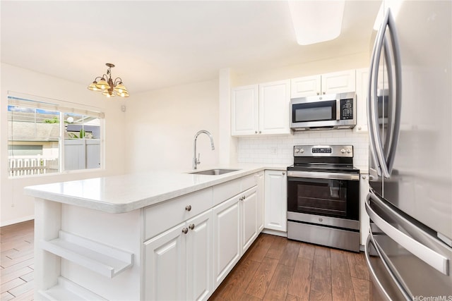 91-1031 Kaimalie St Unit 4B2, Ewa Beach, HI 96706 - kitchen featuring a sink, a peninsula, stainless steel appliances, and white cabinetry