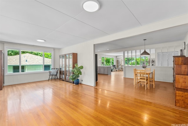 living area with light wood-style flooring