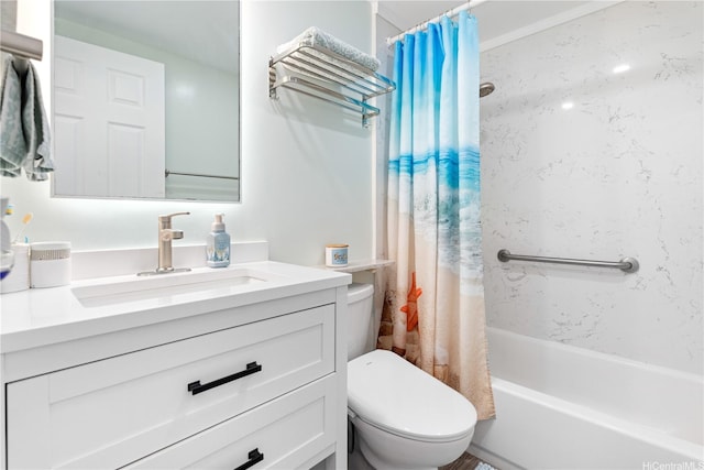 2611 Ala Wai Blvd Unit 1805, Honolulu, HI 96815 - bathroom featuring toilet, vanity, and shower / bath combo