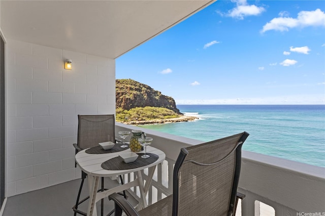 balcony with a water view