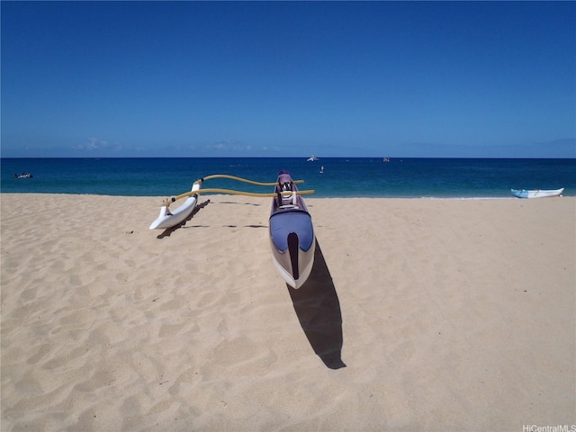 water view featuring a beach view
