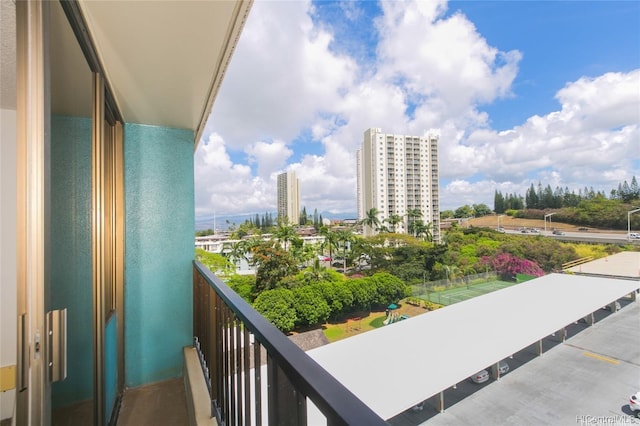 balcony with a city view