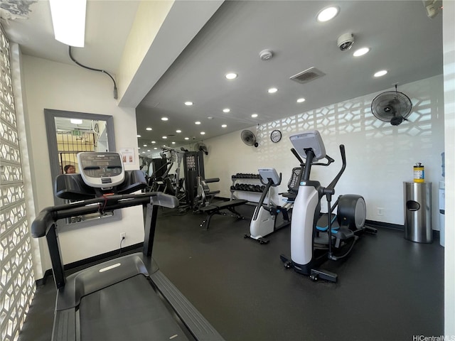 1717 Ala Wai Blvd Unit 2107, Honolulu, HI 96815 - exercise room featuring recessed lighting and baseboards