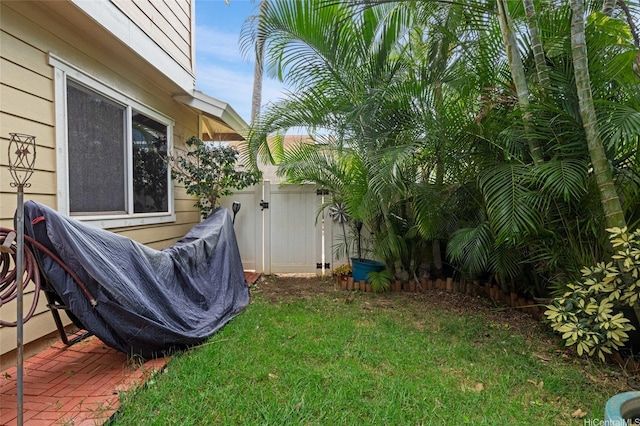 view of yard with fence