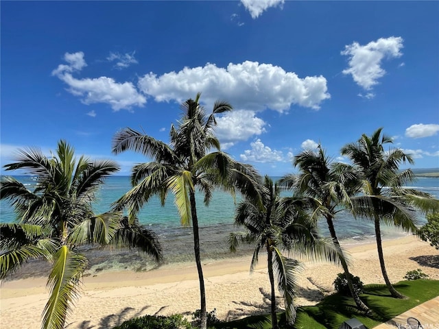 water view with a view of the beach