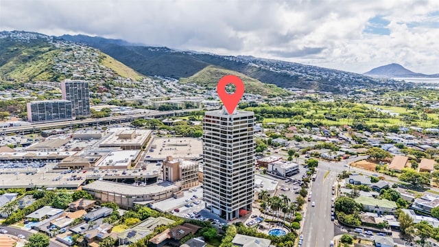 4340 Pahoa Ave Unit 19D, Honolulu, HI 96816 - aerial view of property's location with a mountainous background and nearby urban area