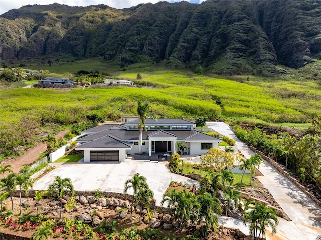 bird's eye view featuring a mountain view