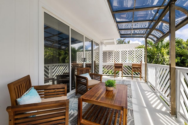 exterior space featuring an outdoor hangout area