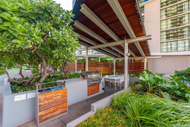 1001 Queen St Unit 1010, Honolulu, HI 96814 - view of patio featuring exterior kitchen