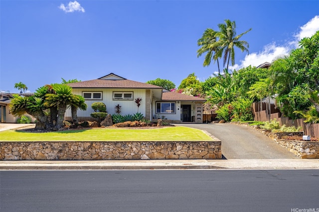 760 Onaha St, Honolulu, HI 96816 - view of front of home with asphalt driveway and an attached garage