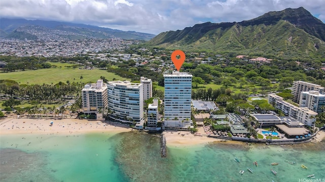 2895 Kalakaua Ave Unit 1202, Honolulu, HI 96815 - aerial view of a water and mountain view
