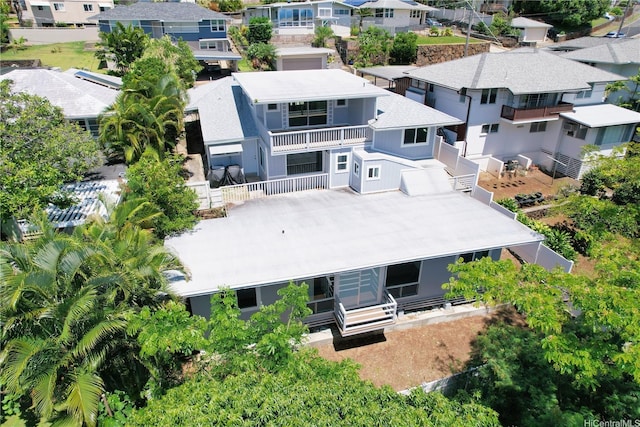 aerial view with a residential view