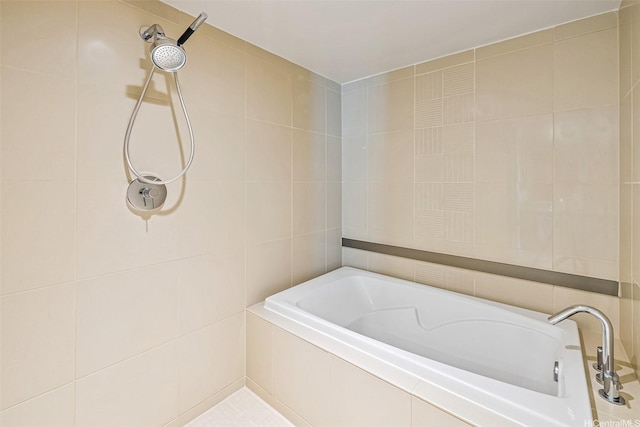 1200 Queen Emma St Unit 1401, Honolulu, HI 96813 - full bathroom with tile walls, tiled shower, and a bath