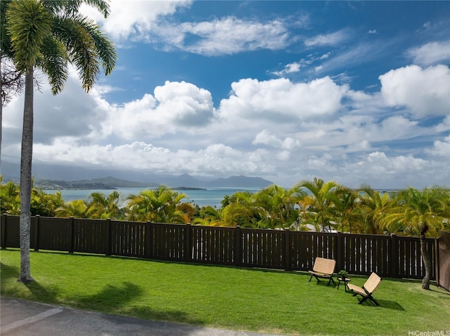 44-102 Kauinohea Pl, Kaneohe, HI 96744 - view of yard with a water and mountain view