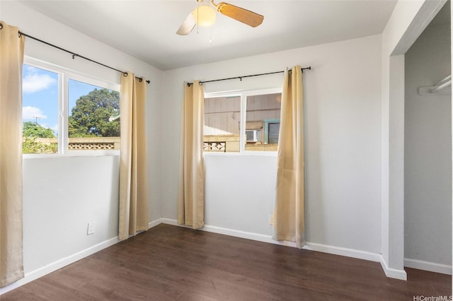 84-541 Nukea St, Waianae, HI 96792 - spare room with wood finished floors, baseboards, and ceiling fan