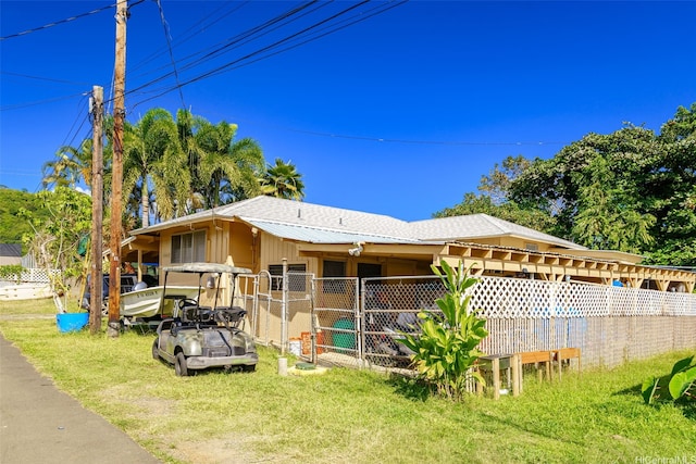 exterior space featuring fence