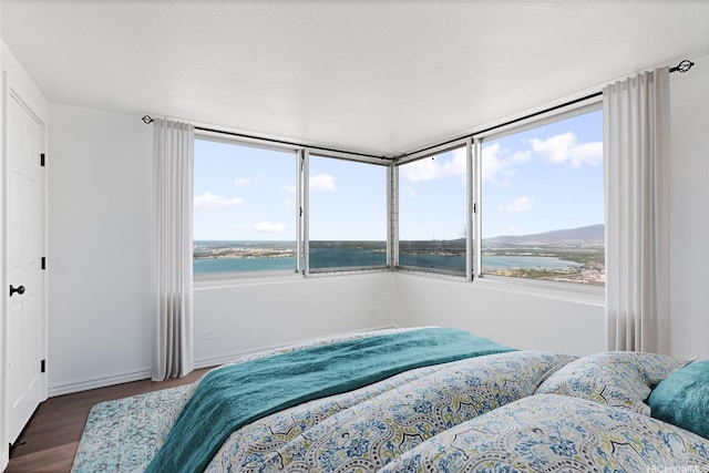 98-288 Kaonohi St Unit 4401, Aiea, HI 96701 - bedroom with a water view and wood finished floors
