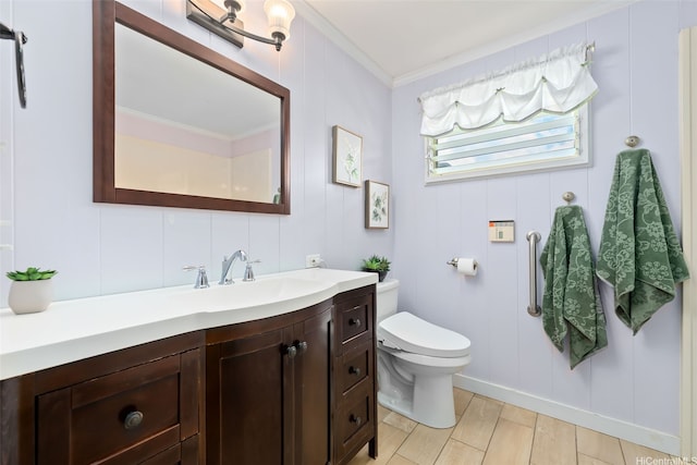 45-313 Nakuluai St, Kaneohe, HI 96744 - bathroom featuring crown molding, toilet, and vanity