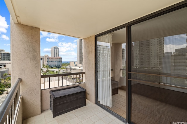 balcony with a view of city