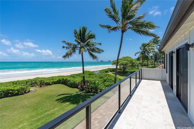 21 Kalaka Pl, Kailua, HI 96734 - balcony featuring view of water and beach