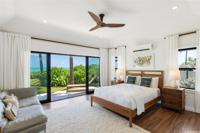 21 Kalaka Pl, Kailua, HI 96734 - bedroom with access to outside, multiple windows, wood finished floors, and recessed lighting