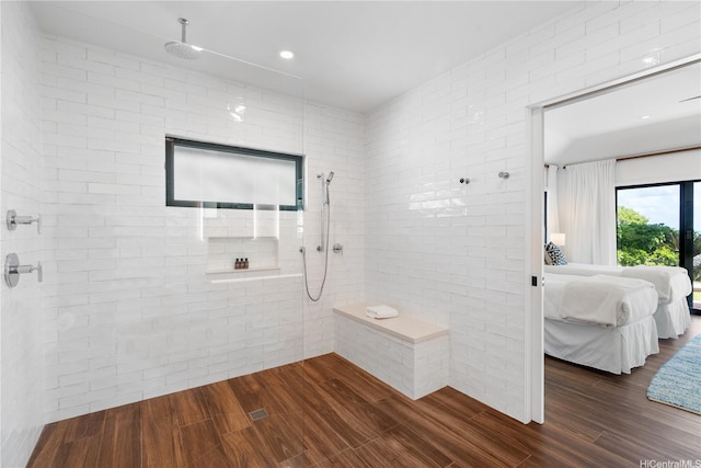 21 Kalaka Pl, Kailua, HI 96734 - ensuite bathroom with a tile shower and wood finished floors