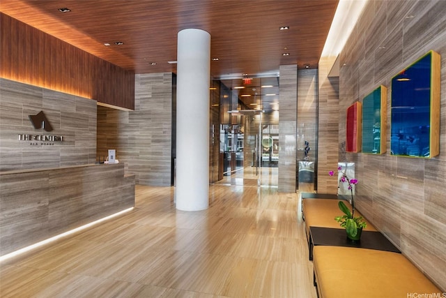1391 Kapiolani Blvd Unit 2512, Honolulu, HI 96814 - reception area with wood ceiling and recessed lighting