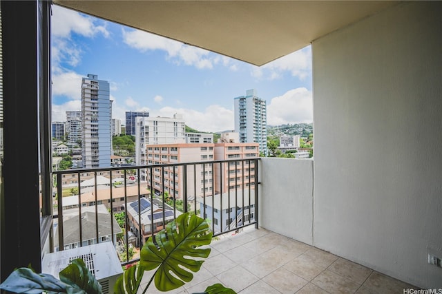 balcony featuring a view of city