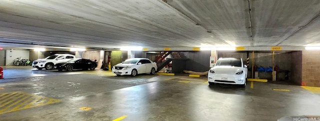 view of parking garage