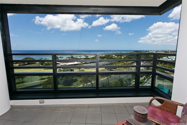 balcony with a water view